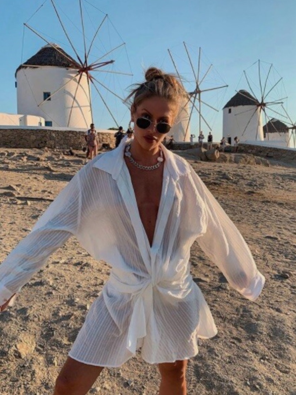 Jacquemus La Robe Bahia White Draped Shirt Dress 36 FR (XS/S) Celebrity Icon